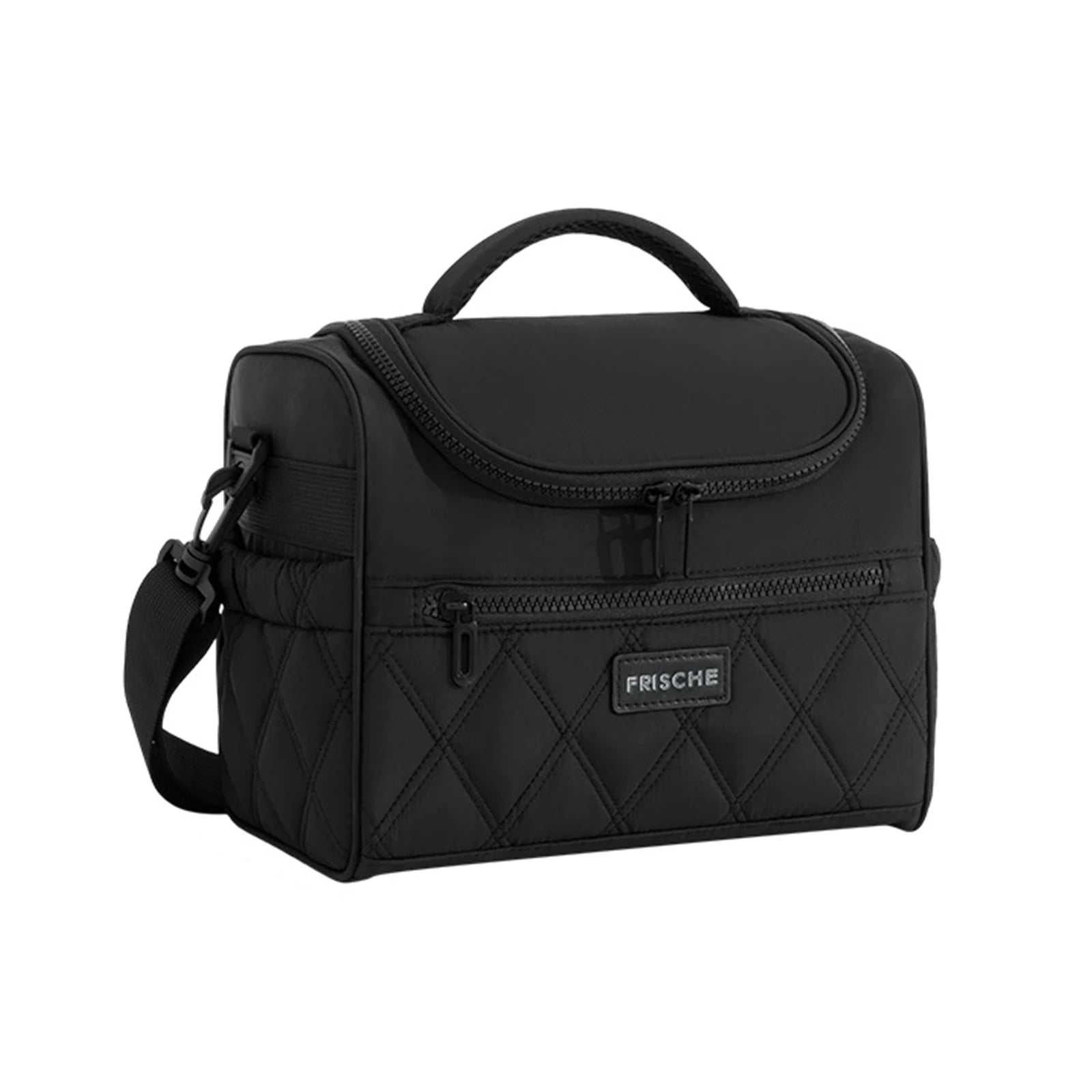 Lunch Bag for Work Picnic Portable Insulated Food Carrier Bag with Waterproof-Lining and Multiple Compartments Peaceful Pleasures Health and Wellness Bagel black