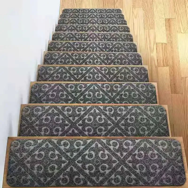 Non-Slip Staircase Mat Stair Carpet Treads Stair Pads Rug Tread Safety for Kids Elders and Dogs Home Hospistal Indoor Use Peaceful Pleasures Health and Wellness Style A Grey 20W 76L cm 1pc