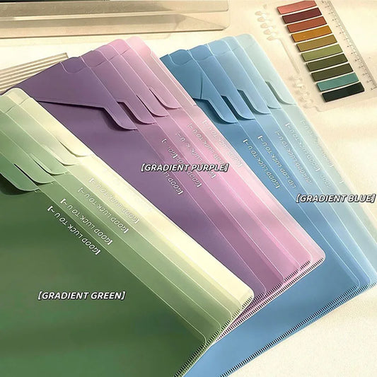 A4 Folder Lock Buckle Aesthetic Office Information Booklet Large Peaceful Pleasures Health and Wellness