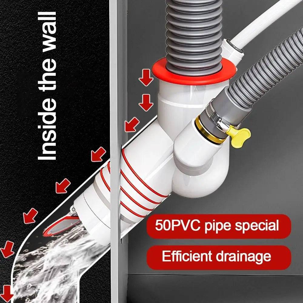 Anti-Odor Washing Machine Drain Pipe Tee Connector Adapter