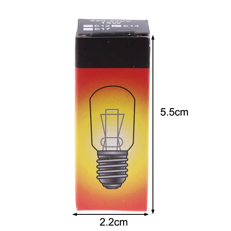 2-Pack E14 15W High-Temp Appliance Bulbs – Oven, Microwave & Fridge