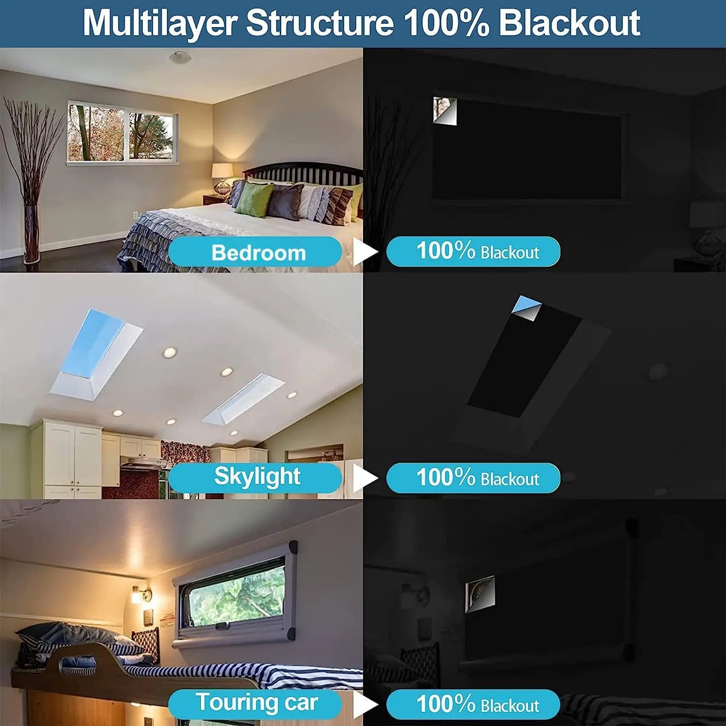 100% Blackout Window Privacy Film & Curtain – Home & Car