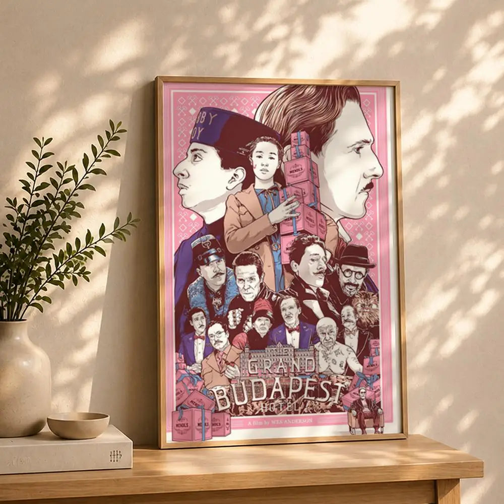 Movie T-The Grand Budapest HotelS Poster HD Self Adhesive Waterproof Wall Art Ideal for Home Office Dorm Bedroom Great Gift Peaceful Pleasures Health and Wellness White12 50X70cmNoframe