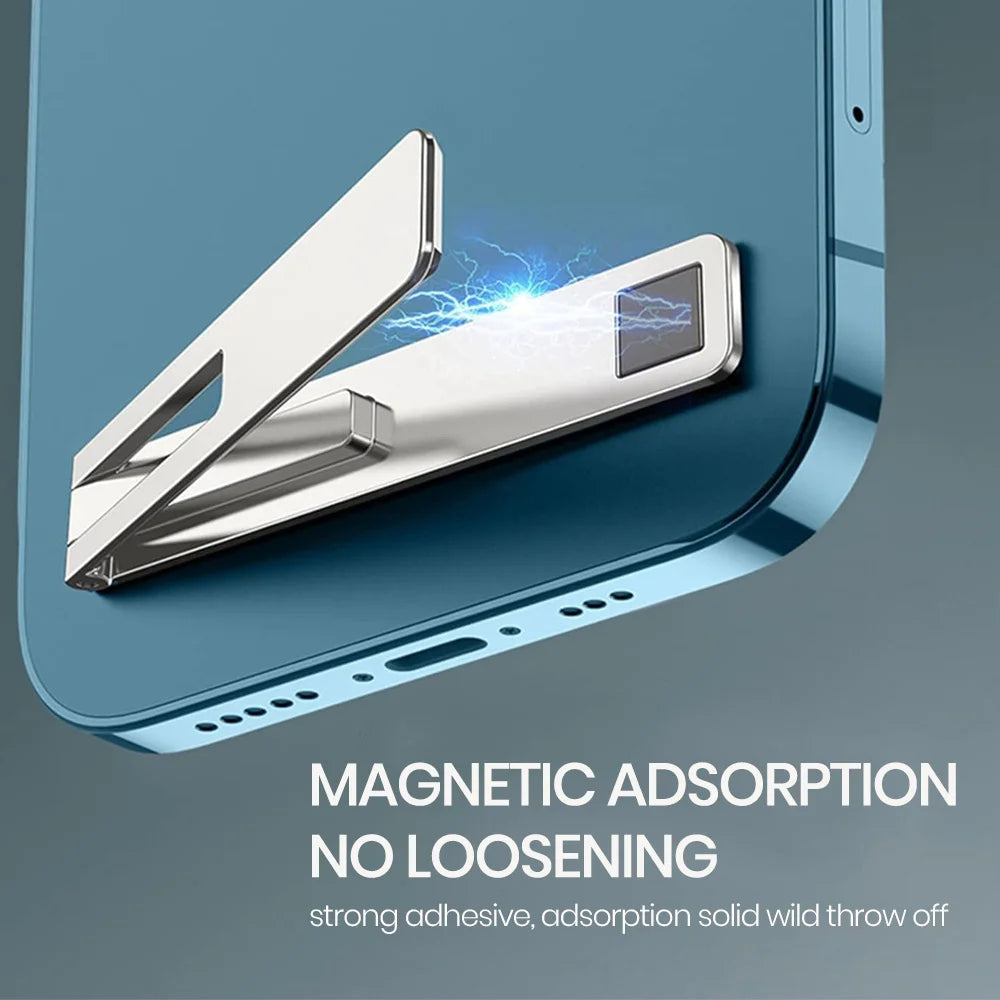 Ultra-Thin Magnetic Kickstand Phone Holder | Metal Alloy Stand