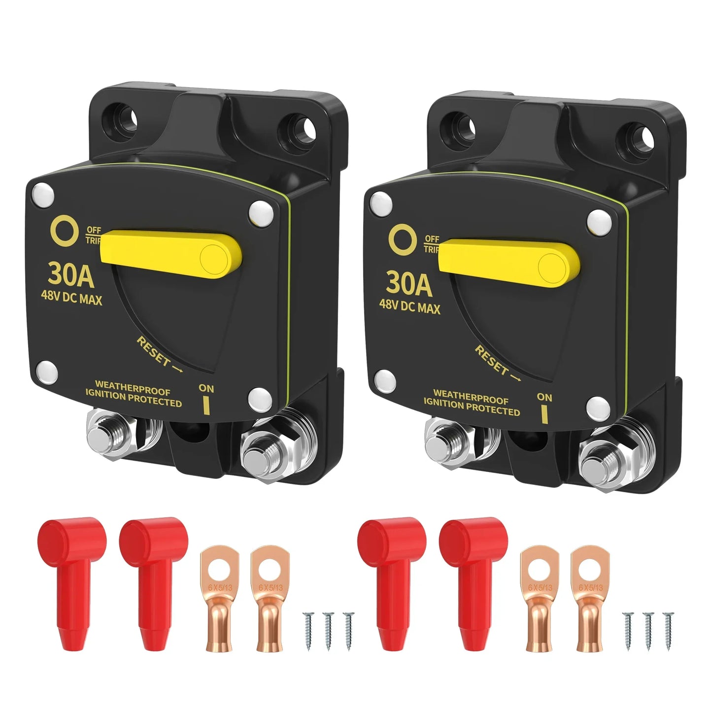 Marine Circuit Breaker 12V-48V DC Manual Reset 30A-100A Peaceful Pleasures Health and Wellness 30A United States