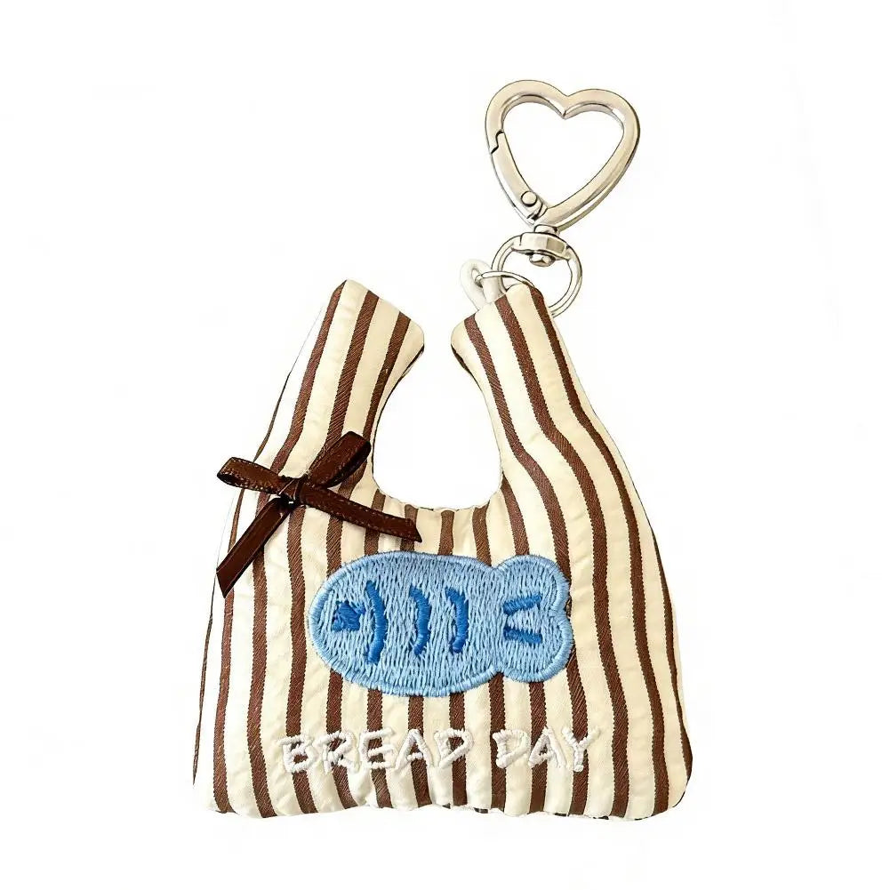 Kawaii Embroidered Mini Bag Keychain Charm | Cute Bag Pendant