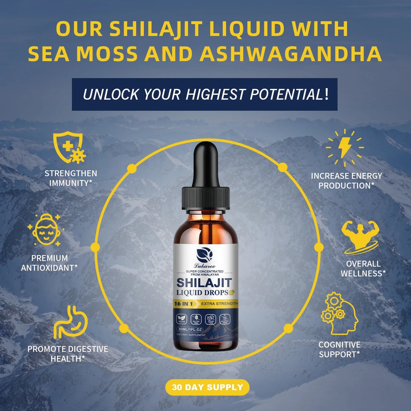 Shilajit Drops – 85+ Trace Minerals & Fulvic Acid | 30ml