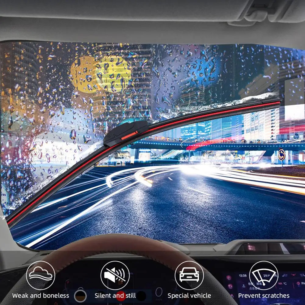 Car Windshield Wiper Blades Universal Water Repellent Wiper Blades Soft Double Layer Rubber Frameless Bracketless Car Wipers Peaceful Pleasures Health and Wellness
