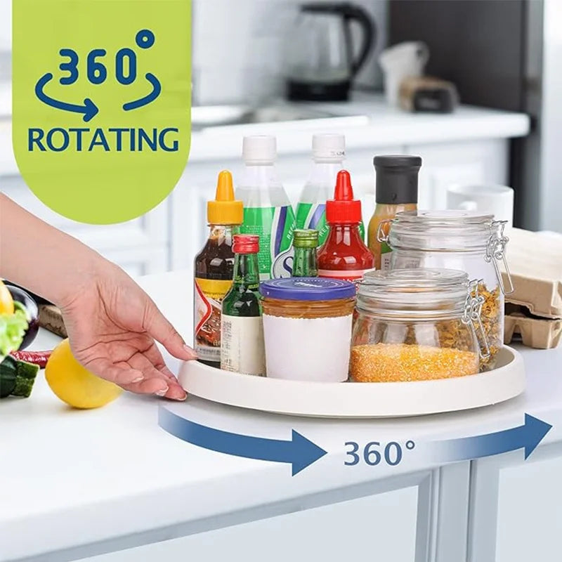 360° Rotating Spice Rack Turntable | Non-Skid Kitchen Organizer