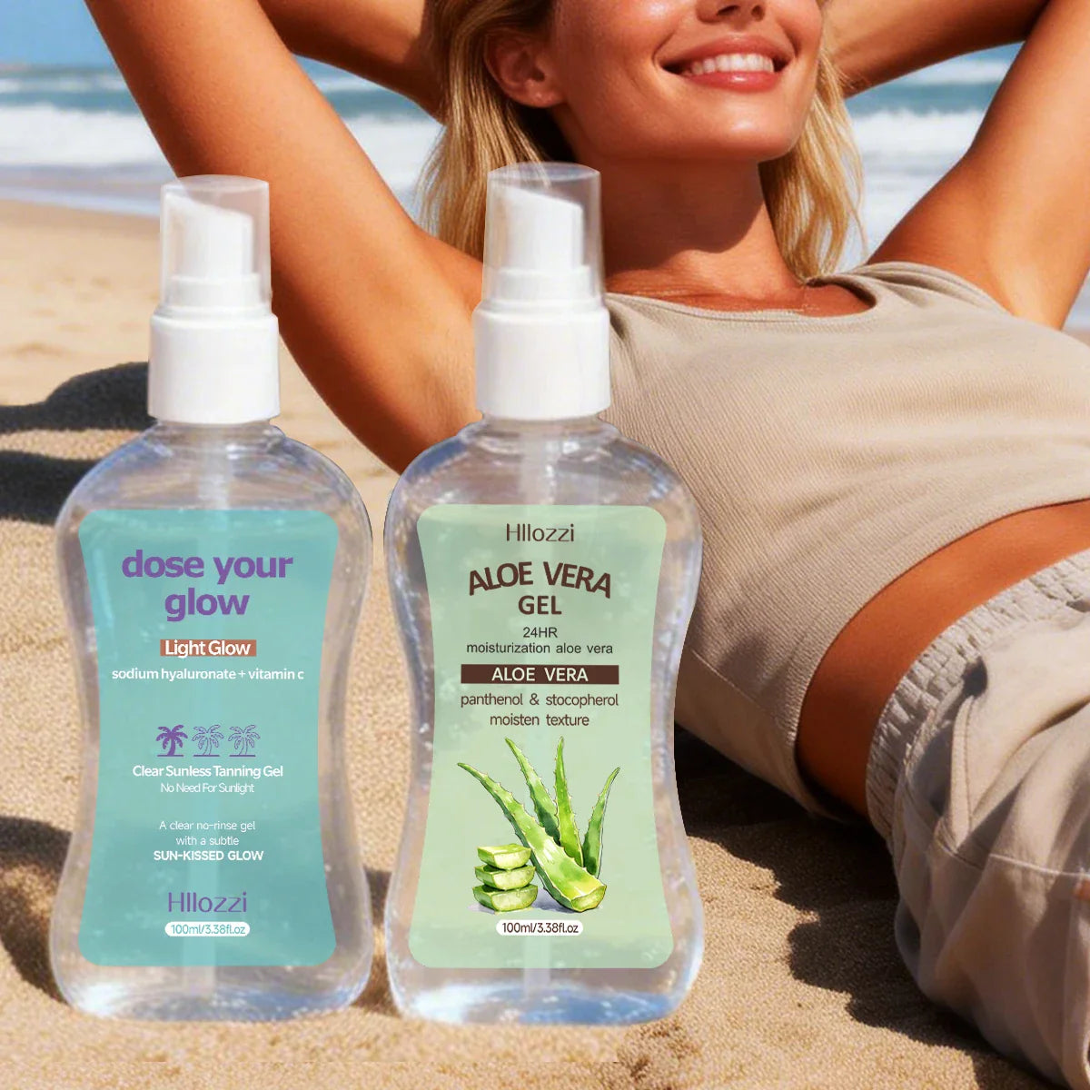 Clear Sunless Tanning Gel with Aloe Vera – Light Glow 100ml