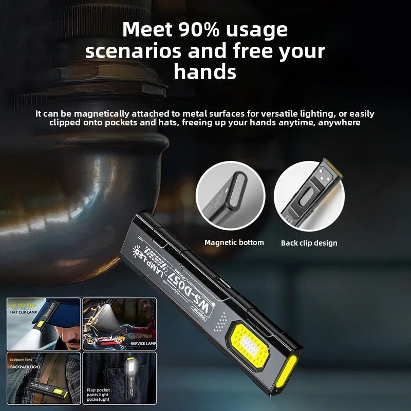 Magnetic LED Work Light – 160LM Rechargeable Mini Flashlight