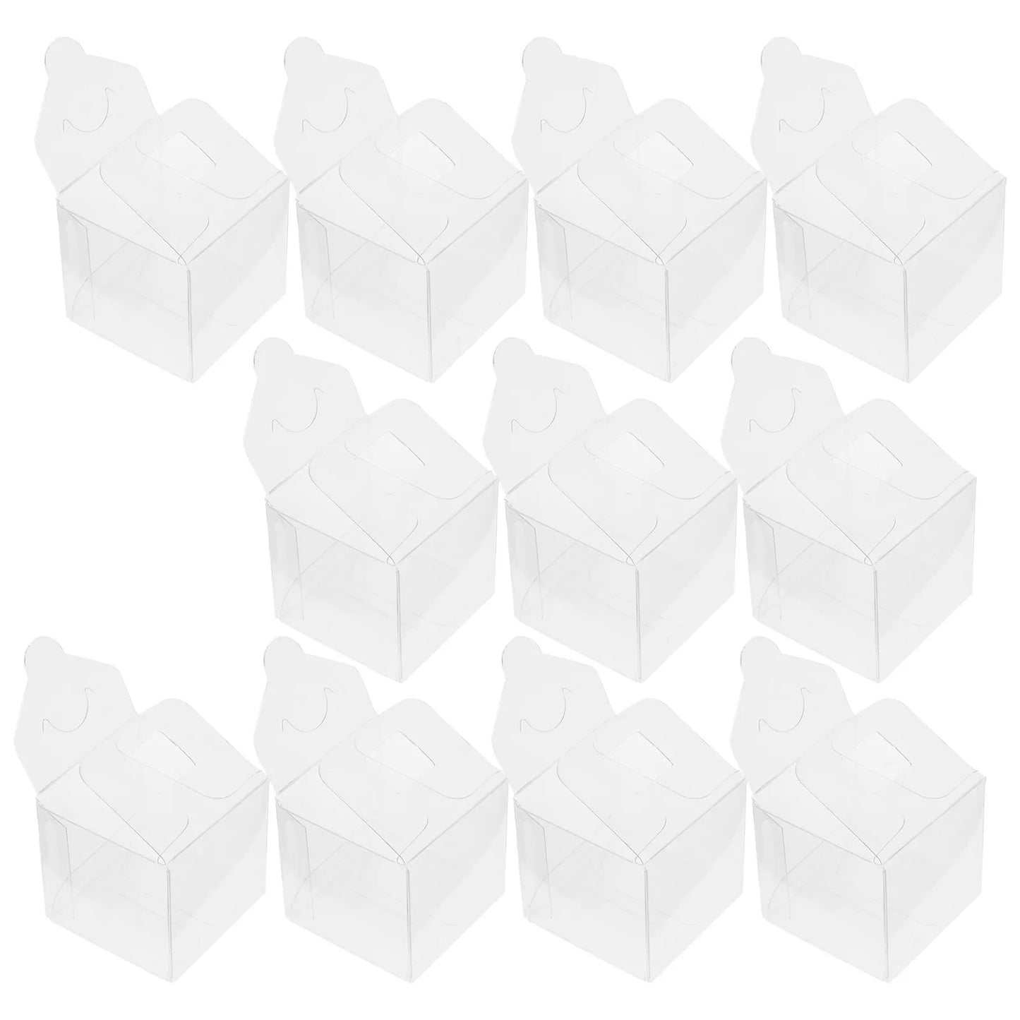 10Pcs Clear Plastic Packing Boxes 4x4x4cm Transparent Sugar Box for Macarons Cupcakes Collectibles Wedding Favor DIY Gift Peaceful Pleasures Health and Wellness