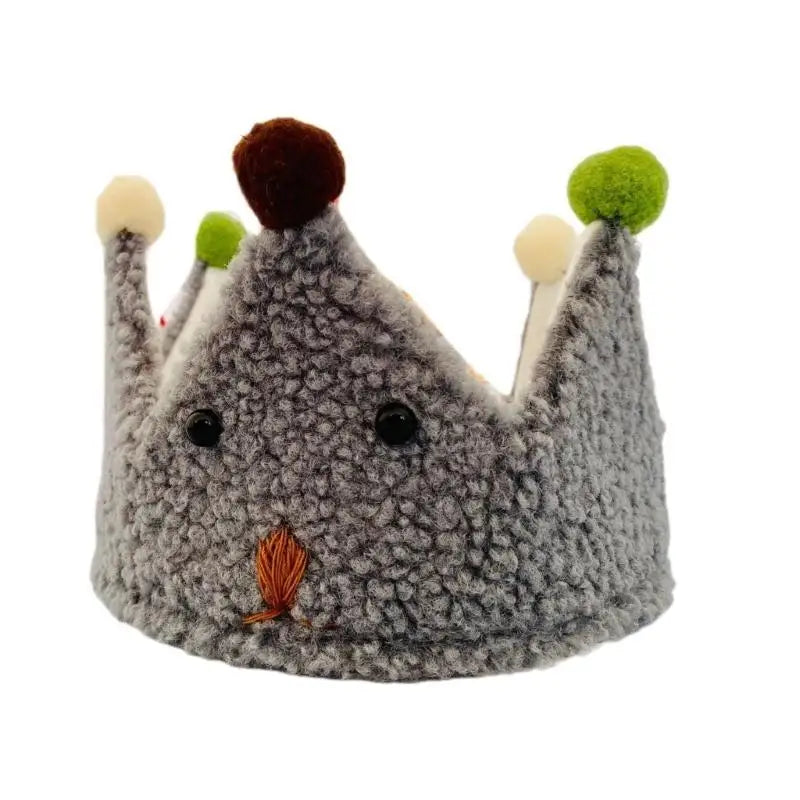 Bear Crown Baby Hat | Cashmere Photo Prop for Birthday Parties
