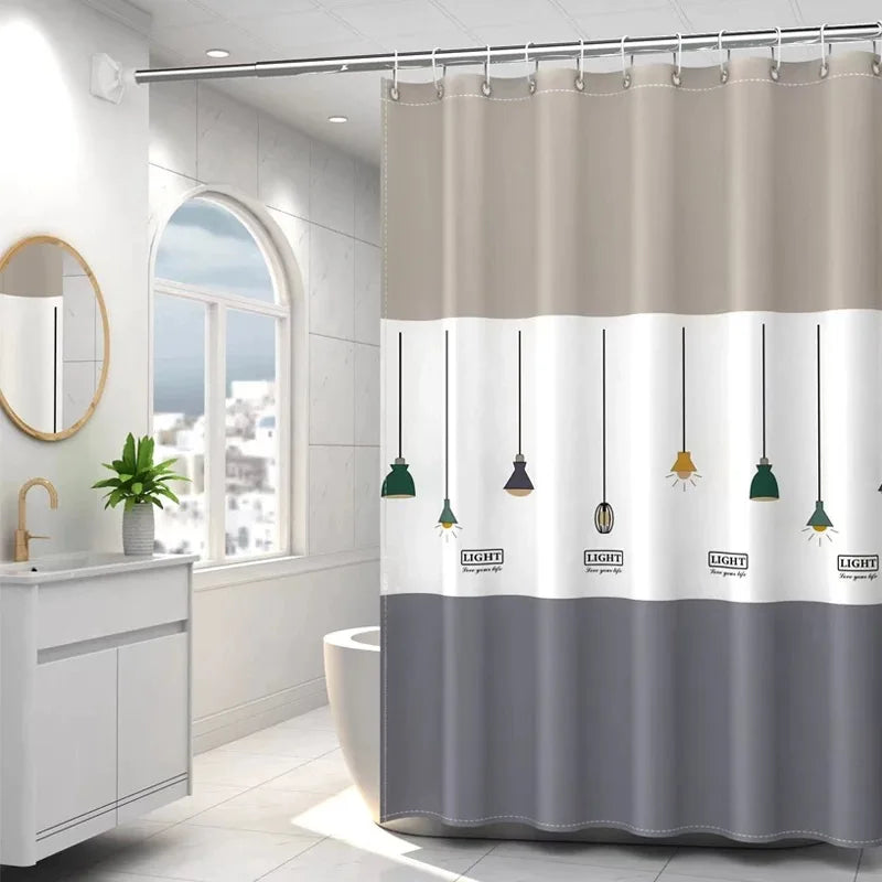 Nordic Chandelier PEVA Shower Curtain – Waterproof & Easy Clean
