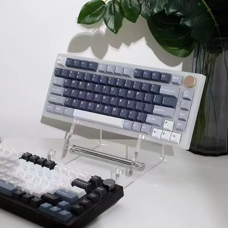 Portable Clear Acrylic Keyboard Display Stand Foldable Lightweight Mechanical Keyboard Holder Rack for Desk Travel Storage Peaceful Pleasures Health and Wellness