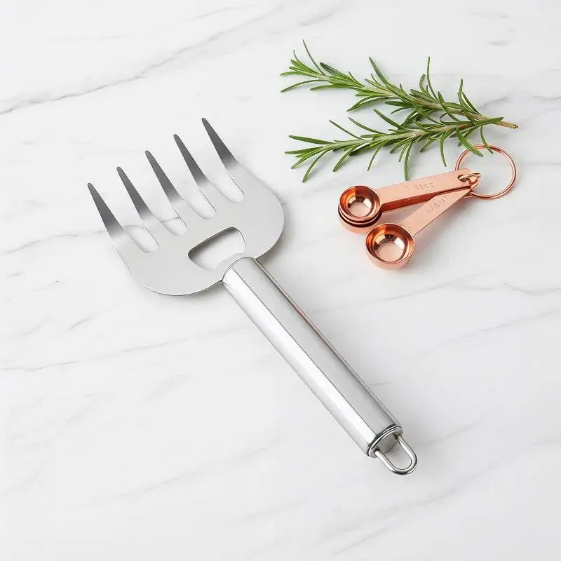 Stainless Steel Meat Shredder Claws & BBQ Fork | Wooden Handle BBQ Meat Shredder Tool Peaceful Pleasures Health and Wellness