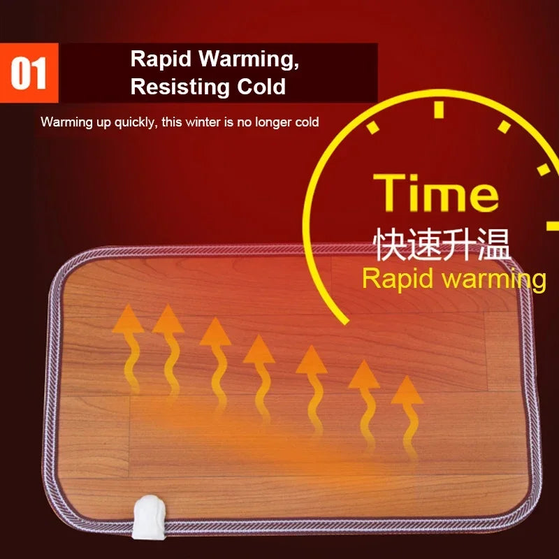 220V Winter Heating Foot Mat Office home Electric Heating Pad Warm Feet HeaterThermarpet Leather Household Floor Electric Heater Peaceful Pleasures Health and Wellness