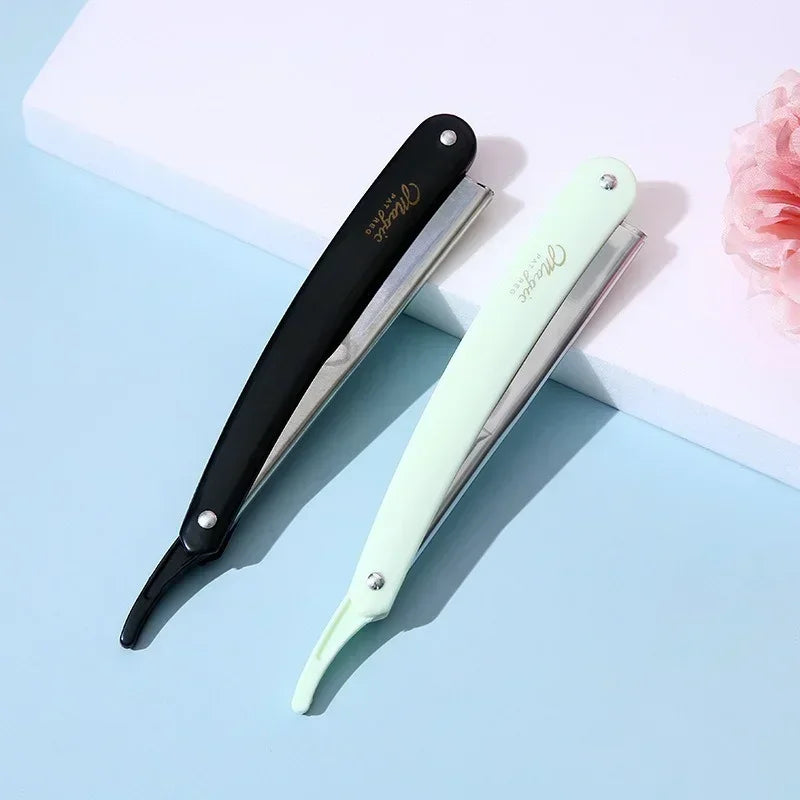 Manual Shaver, Two Color, Professional Stainless Steel Sharp, Shave Beard Cutter, Folding Shaving Knife, Salon Razor Holder Peaceful Pleasures Health and Wellness