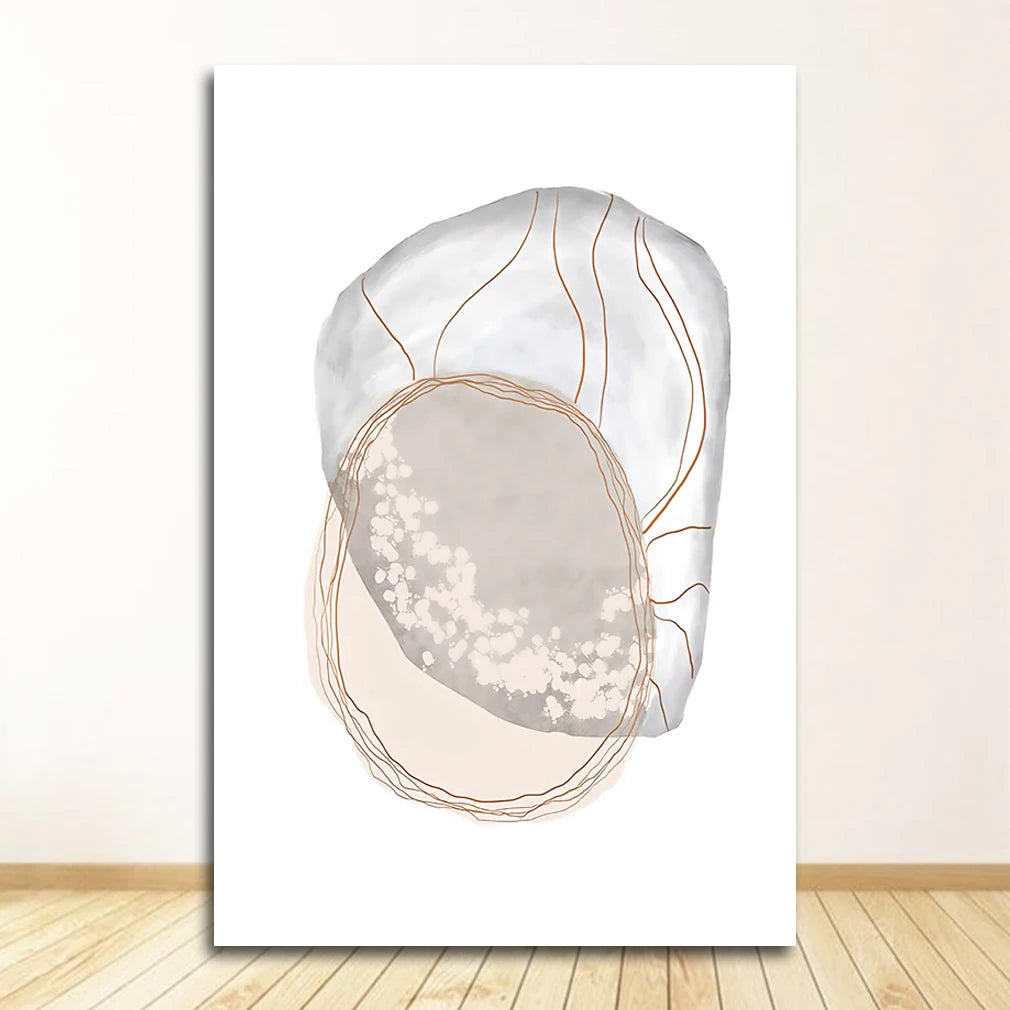 Green Plant Abstract Nordic Canvas Wall Art Print | Unframed