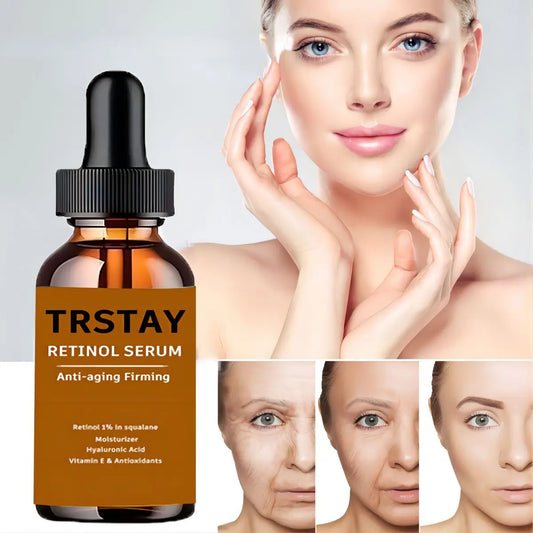 Retinol Anti Aging Removal Wrinkle Serum Firm Lift Fade Fine Lines Moisturizing Face Essence Skin Care Brighten Repair Cosmetic Peaceful Pleasures Health and Wellness 30ml