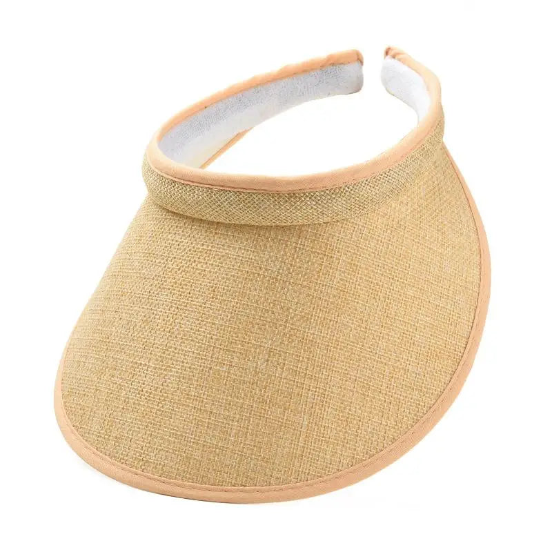 Women's Straw Sun Visor Hat – UV Protection Adjustable Beach Cap