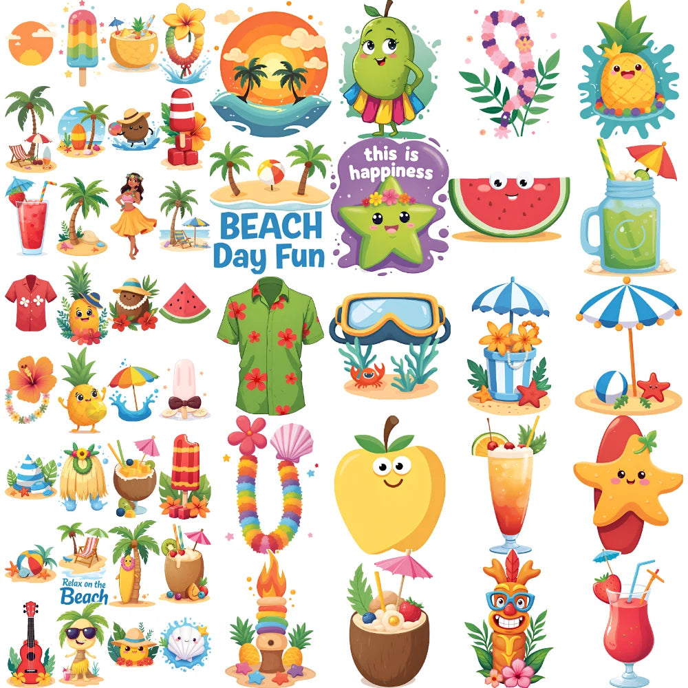 54pcs Waterproof Temporary Tattoo Stickers – Beach & Vacation