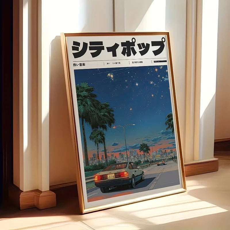 Vintage Anime Retro Japanese Y2K Canvas Wall Art Print Poster