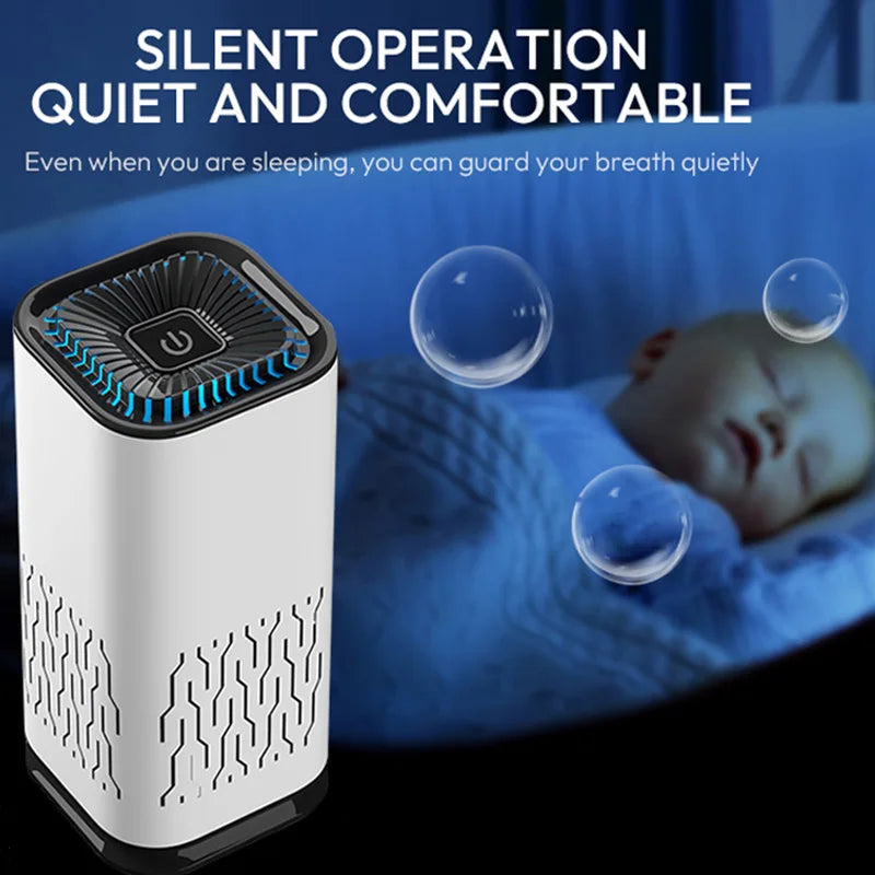 Portable Electric Desktop Air Purifier For Cars Small Households Negative Ion Odor Formaldehyde Mini Usb Hepa Ionic Air Purifier Peaceful Pleasures Health and Wellness