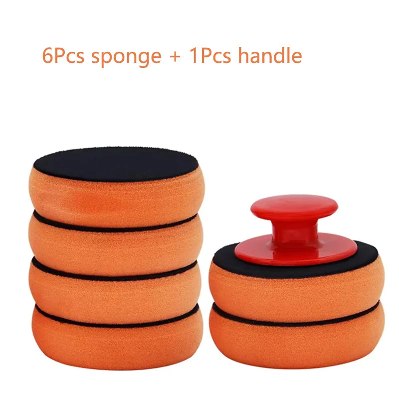 Car Waxing Sponge with Handle – Interior Leather Polish Tool