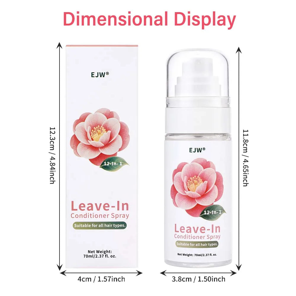 EJW Leave-In Conditioner Spray – Keratin Anti-Frizz Detangler