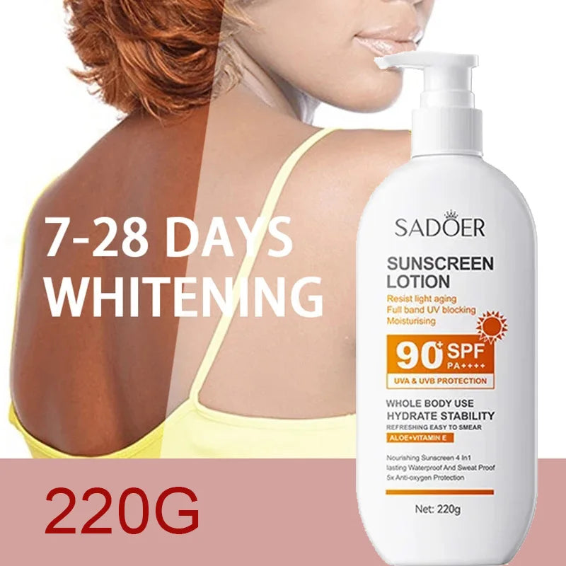 Super 220ml Vitamin E Body And Face Sunscreen Lotion SPF 90 PA++++Whole Body Use Protect + Hydrate Moisturizing Peaceful Pleasures Health and Wellness Default Title