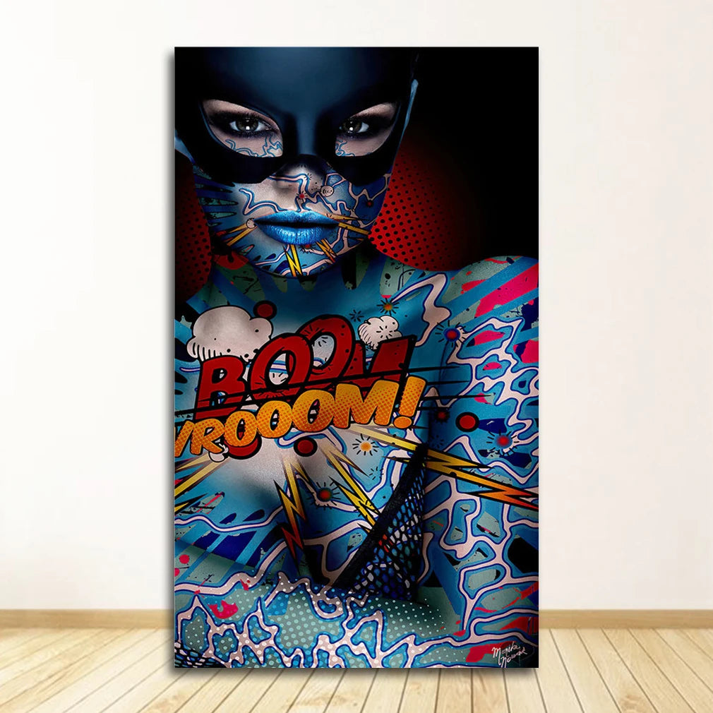Graffiti Women Portrait Canvas Wall Art | Modern Unframed Poster Canvas Wall Art Peaceful Pleasures Health and Wellness 0612XX18 20x30cm Unframed