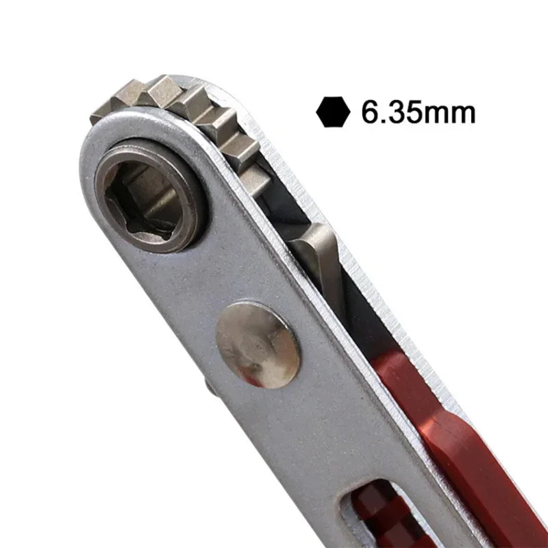 Mini Multi-function Two-way Ratchet Flat Head Elbow Flat Screwdriver Ratchet Wrench Cross-shaped Hexagonal Screwdriver Head Tool Peaceful Pleasures Health and Wellness