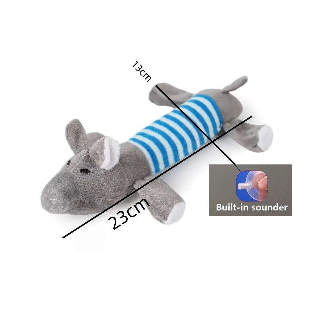 Plush Squeaky Crinkle Dog Toys – Elephant Duck Pig Set
