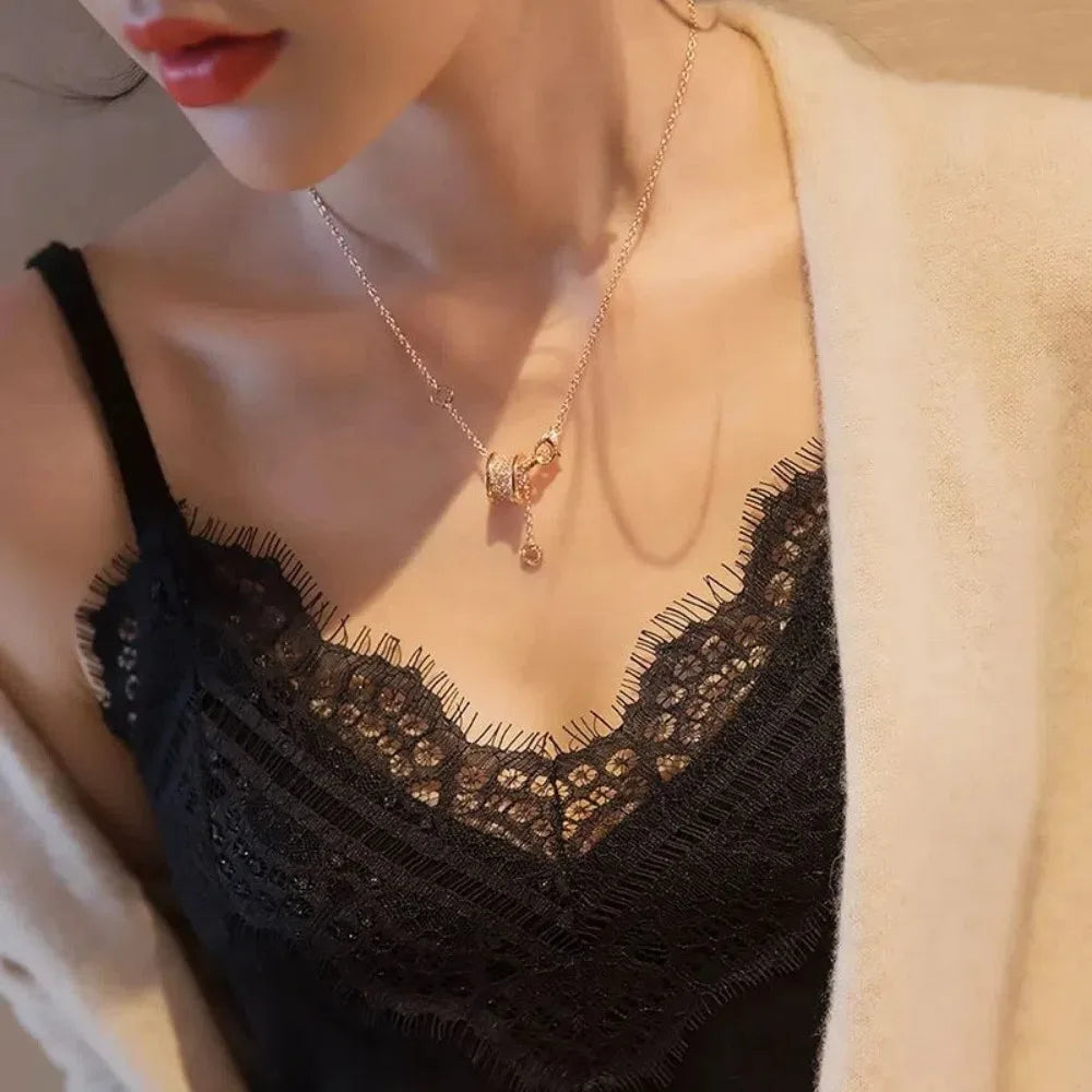 Women's Lace V-Neck Sleeveless Tank Top – Casual Summer Vest