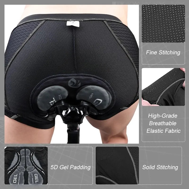 X-TIGER Men's 5D Gel Padded Cycling Boxer Shorts – MTB & Road