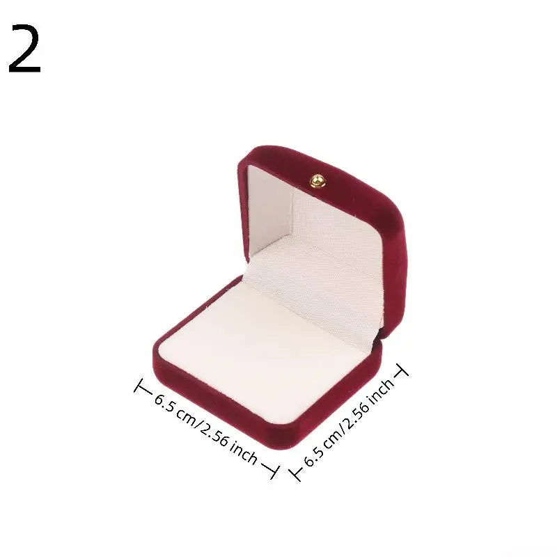 Red Flocking Gold Buckle Jewelry Box Pendant Ring Necklace Earring Bracelet Display Storage Box Packaging Box Wedding Rings Box Peaceful Pleasures Health and Wellness A2