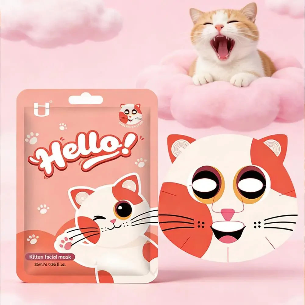 Cute Animal Character Sheet Masks, Deep Moisturizing Soothing Face Masks for Kids Teens Women Girls Night Party Skin Care Spa Peaceful Pleasures Health and Wellness