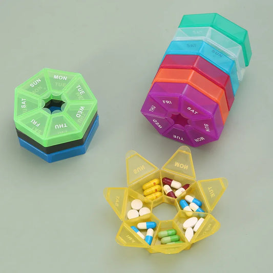 7-Day Pill Organizer Case | Portable Weekly Tablet Dispenser Weekly Pill Organizer Peaceful Pleasures Health and Wellness
