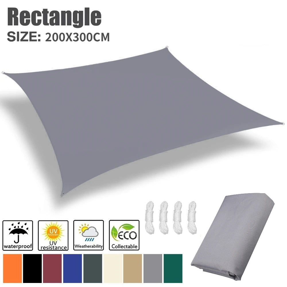 Rectangle Sun Shade Sail – 98% UV Block Waterproof Canopy