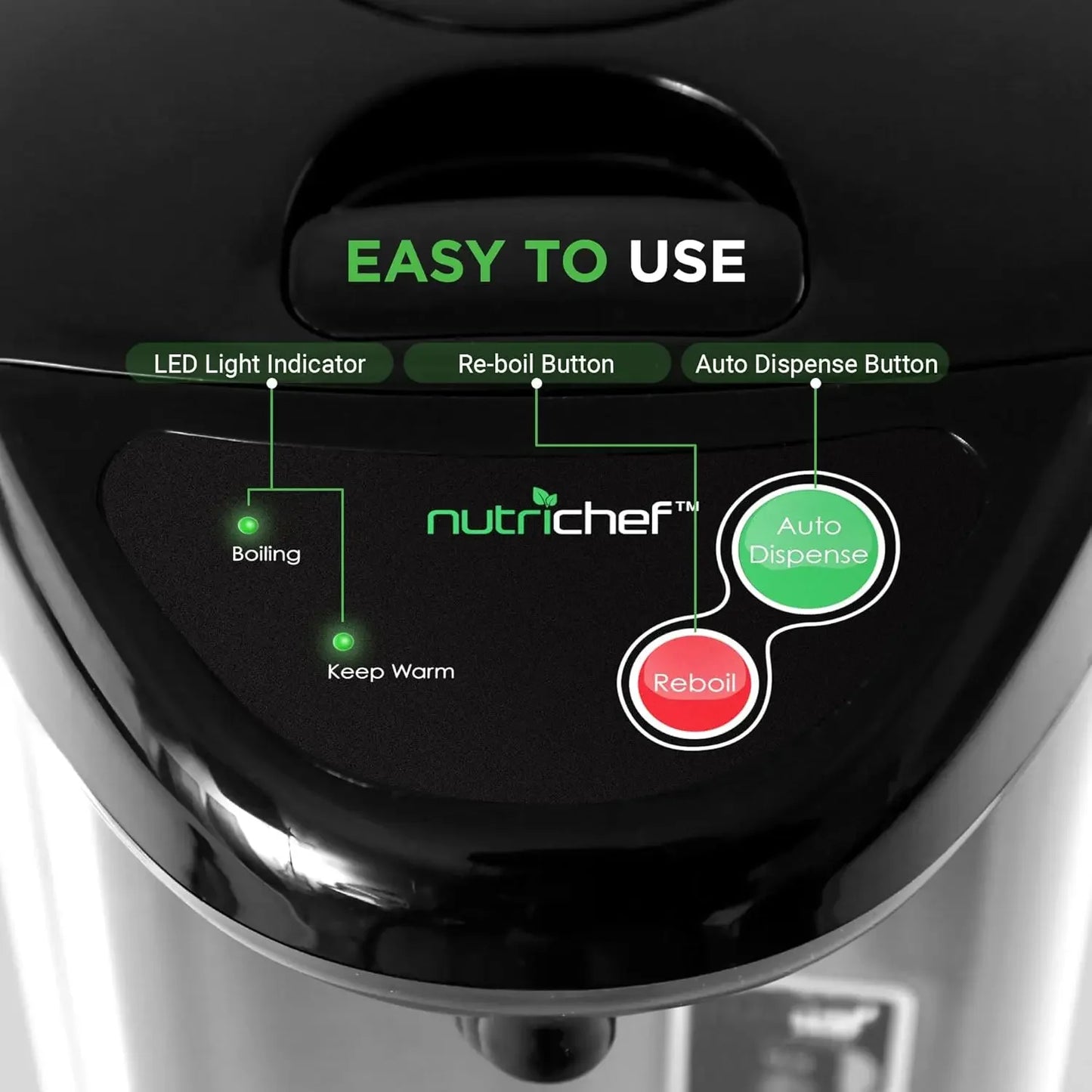 3.38 QT Insulated Stainless Steel Hot Water Dispenser with Auto/Manual Dispense, Safety Lock, Electric Kettle for Home Use Peaceful Pleasures Health and Wellness