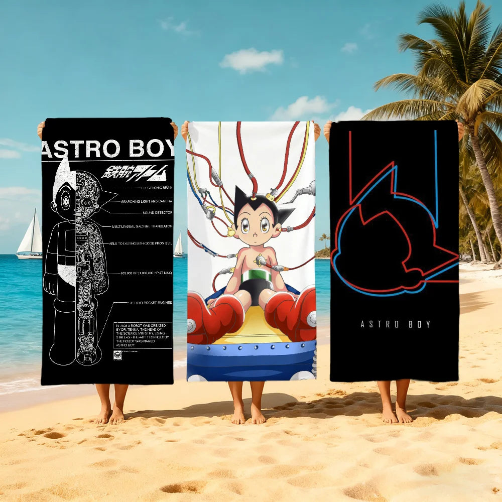 Cute Astro Boy Quick-Dry Beach Towel | Soft Pool & Travel Towel Quick-Dry Beach Towel Peaceful Pleasures Health and Wellness