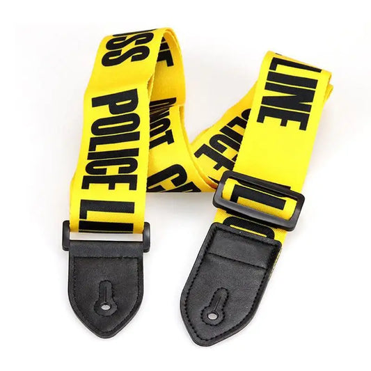 Yellow Adjustable Polyester Guitar Belt Strap PU Leather Ends Peaceful Pleasures Health and Wellness YELLOW
