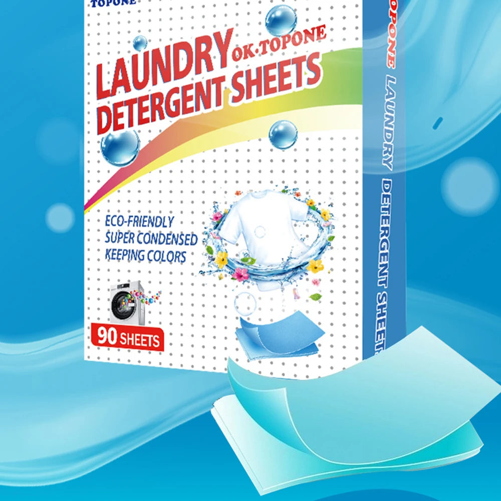 90 pcs Washer Sheets Detergent Laundry Sheets Eco-Friendly Laundry Soap No Waste Laundry Detergent Stain Remover Liquid Peaceful Pleasures Health and Wellness
