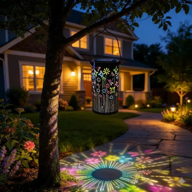 Solar Colorful Butterfly Flower Garden Lantern Light | RTONTR