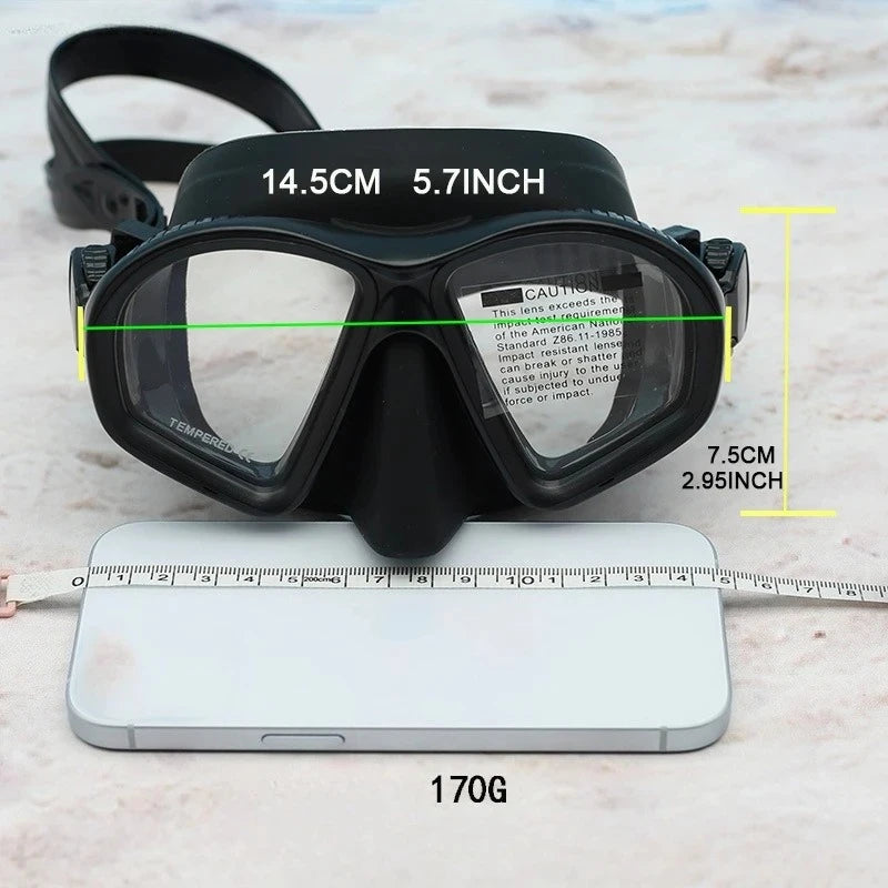 Pro Low-Volume Freediving Snorkel Mask with Camera Mount