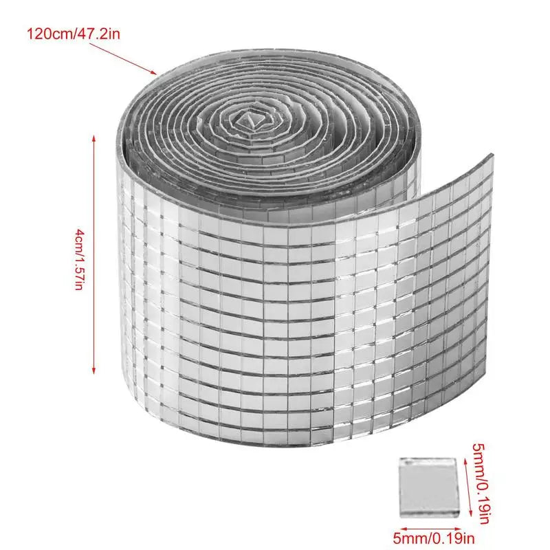 5x5mm Grid Self-Adhesive Square Glass Mosaic Tiles Sliver Mirror Mosaic Sheet For DIY Handade Crafts Wall Sticker 4x120cm Peaceful Pleasures Health and Wellness