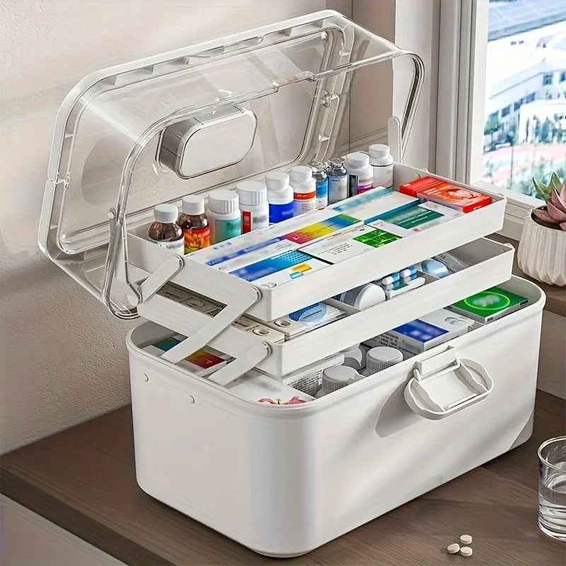 Portable Medicine Cabinet Organizer | Large First Aid Box