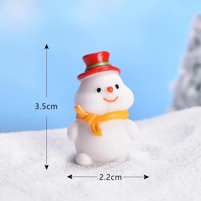 Mini DIY Resin Christmas Santa Snowman Figurine Micro Landscape Model Miniature Garden Figurine New Year Home Ornament Decor Peaceful Pleasures Health and Wellness 7