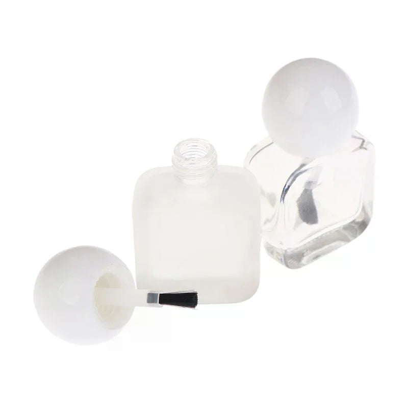 1pcs 10ml Empty Nail Polish Bottles Clear Glass Nail Gel Bottles With Brush Cap Nail Oil Nail Art Tool Peaceful Pleasures Health and Wellness